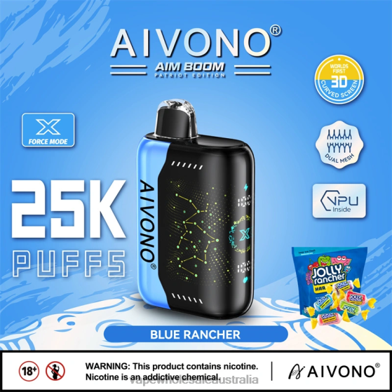 Vape Wholesale Australia - Aivono AIM BOOM 25000 Blue Rancher D24H0344