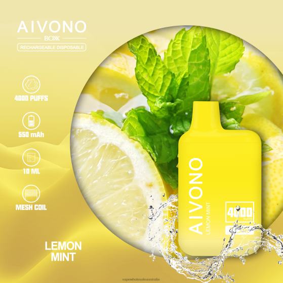 Vape Wholesale Australia - Aivono AIM BOXX 4000 Lemon Mint D24H0230