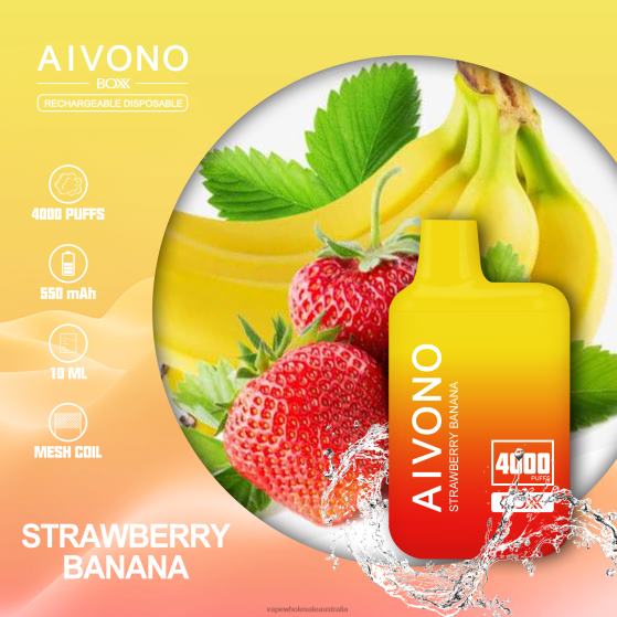 Vape Wholesale Sydney - Aivono AIM BOXX 4000 Strawberry Banana D24H0231