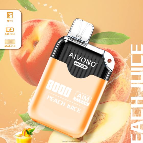 Electronic Cigarette Wholesale - Aivono AIM CLEAR 8000 Peach Juice D24H0203