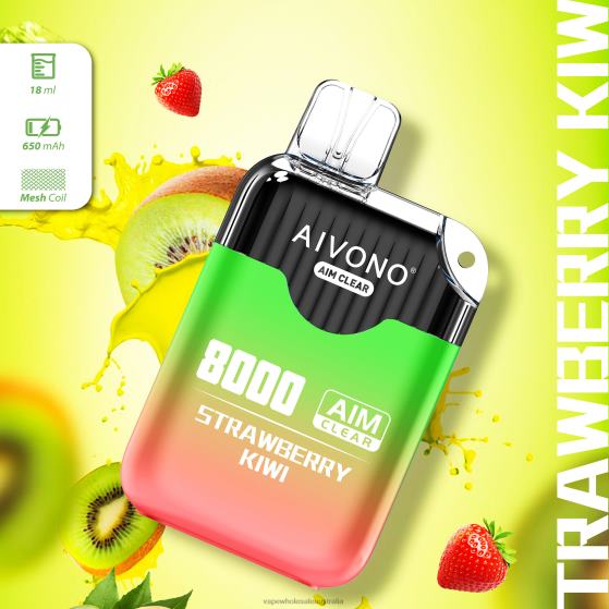 Vape Wholesale Melbourne - Aivono AIM CLEAR 8000 Strawberry Kiwi D24H0210