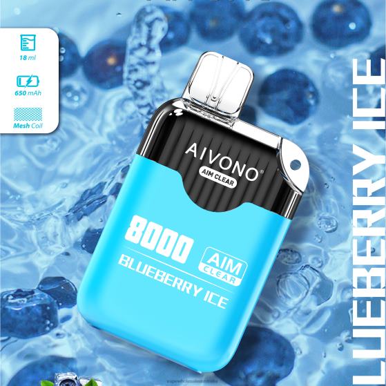 Vaping Supplies Australia - Aivono AIM CLEAR 8000 Blueberry Ice D24H0206