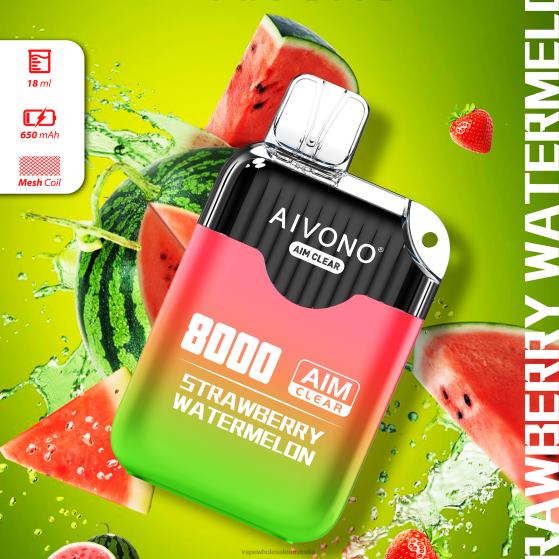 Vaping Supplies Online - Aivono AIM CLEAR 8000 Strawberry Watermelon D24H0208