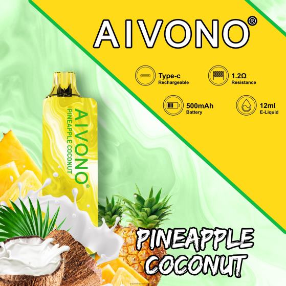 E Cigarette Wholesale - Aivono AIM GUN 7000 Pineapple Coconut D24H0106