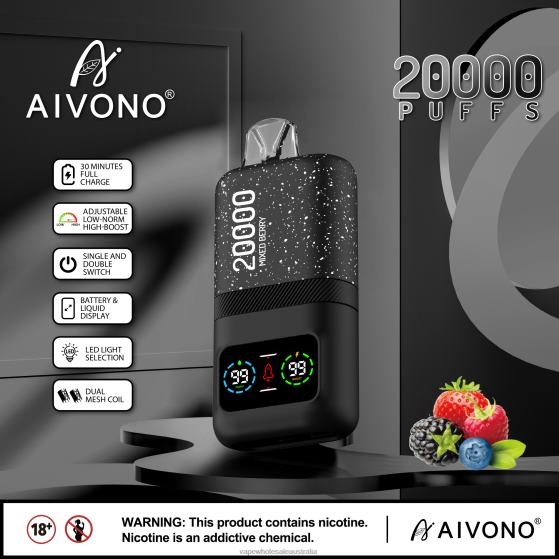 Vape Wholesale Australia - Aivono AIM magic 20000 Mixed Berry D24H078