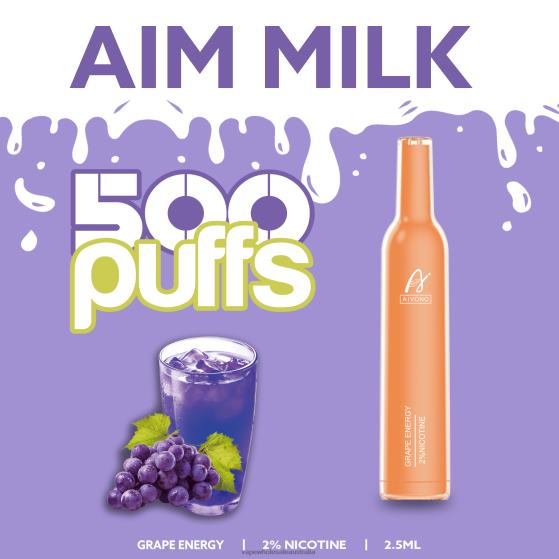 Vaping Supplies Online - Aivono AIM MILK 500 Grape Energy D24H0265