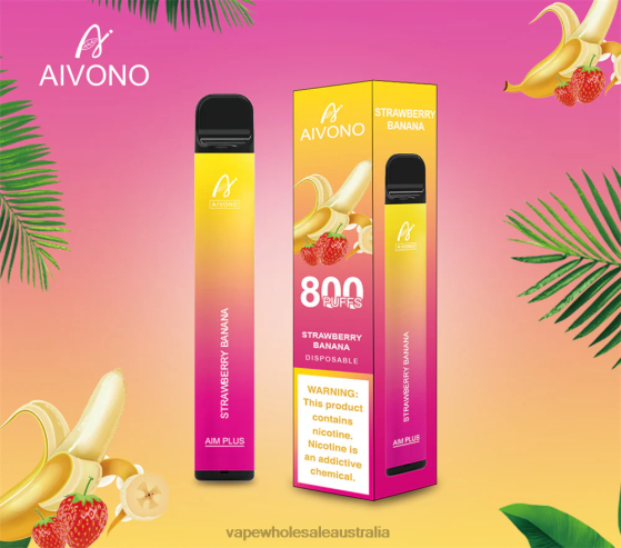 Vape Wholesale Australia - Aivono AIM PLUS 800 Strawberry Banana D24H0192