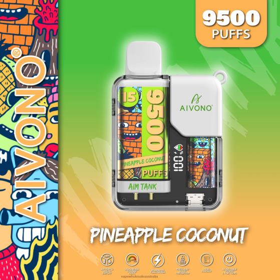 Vape Wholesale Australia - Aivono AIM TANK 9500 Pineapple Coconut D24H040