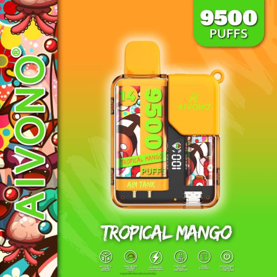 Vape Wholesale Melbourne - Aivono AIM TANK 9500 Tropical Mango D24H039