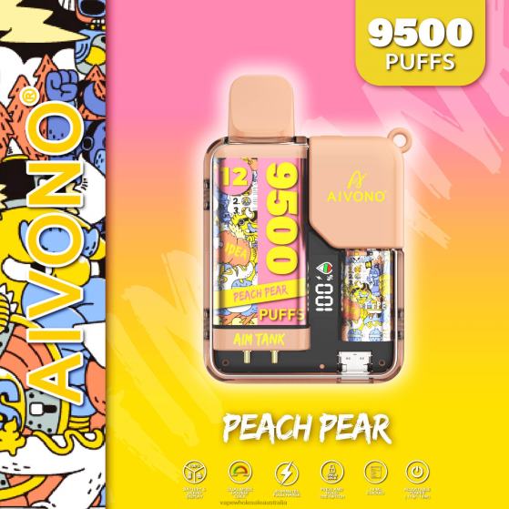 Vape Wholesale Sydney - Aivono AIM TANK 9500 Peach Pear D24H041