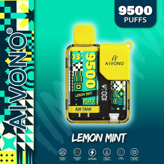 Vaping Supplies Australia - Aivono AIM TANK 9500 Lemon Mint D24H035