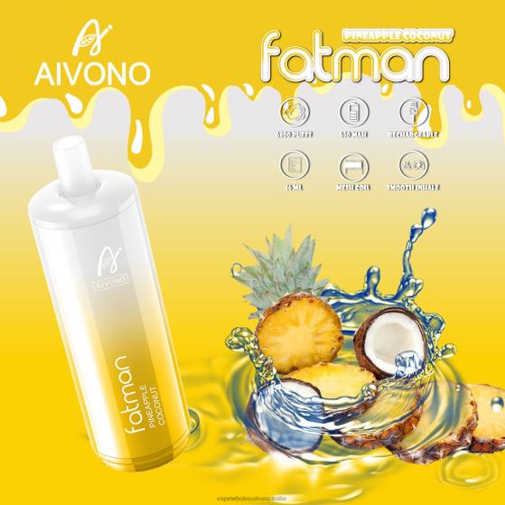 E Cig Wholesale - Aivono FATMAN 6800 Pineapple Coconut D24H029