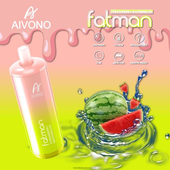 E Cigarette Wholesale - Aivono FATMAN 6800 Strawberry Watermelon D24H030