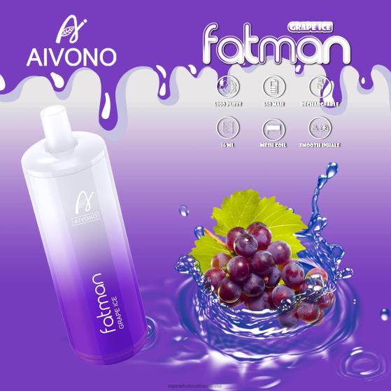 Vape Wholesale Supplier - Aivono FATMAN 6800 Grape Ice D24H024