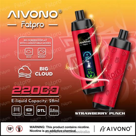 Vape Wholesale Global - Aivono Fatpro 22000 Strawberry Punch D24H08