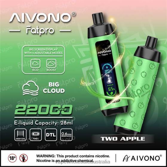 Vape Wholesale Melbourne - Aivono Fatpro 22000 Two Apple D24H01