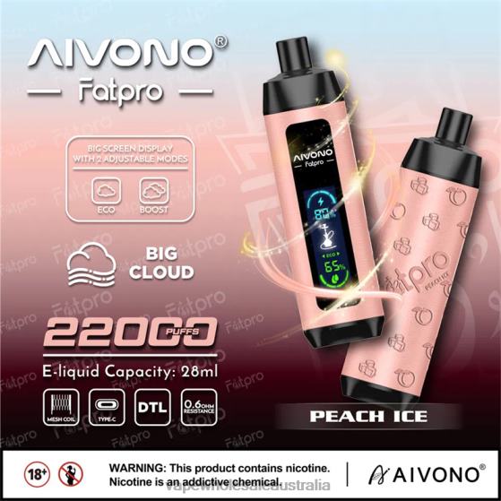 Vape Wholesale Supplier - Aivono Fatpro 22000 Peach Ice D24H05