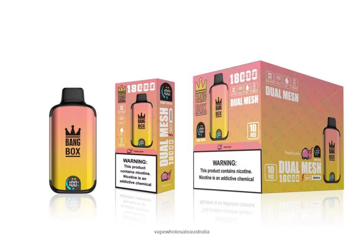 Vaping Supplies Australia - Bang Box 18000 puffs Peach Juice 608HD91