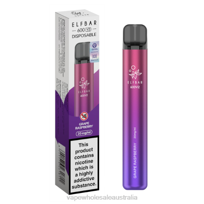 Grape Raspberry - vape wholesale Sydney 4DF0R285 ELFBAR 600V2 20mg