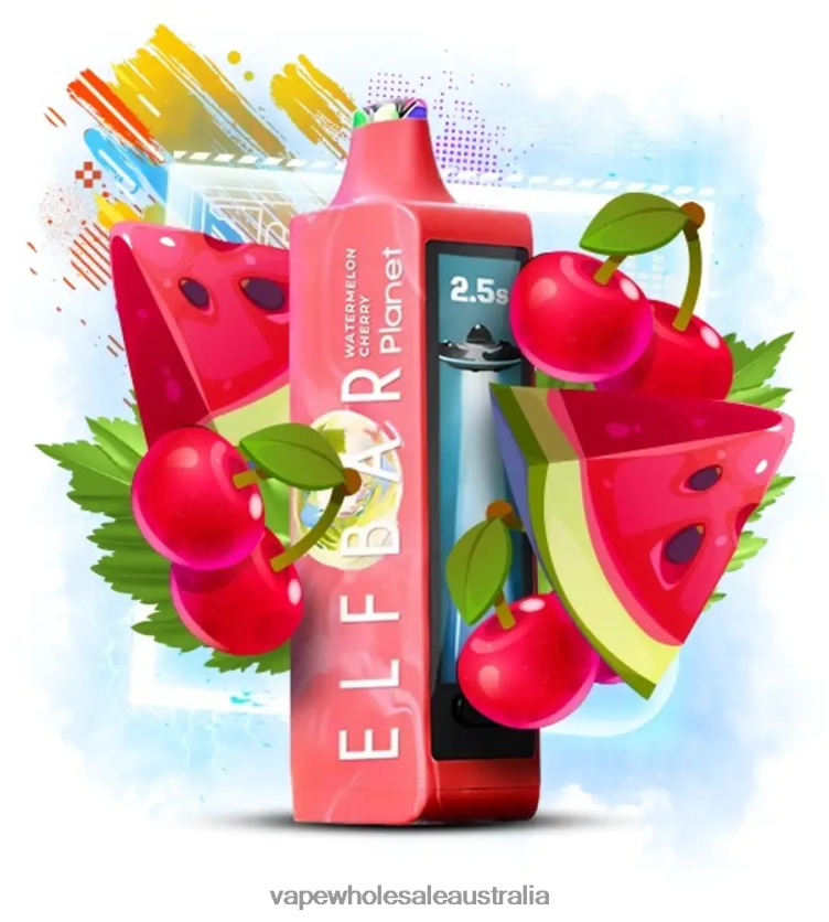 Vape Wholesale Australia - Watermelon cherry Elf Bar Planet 25000 0R8P4621