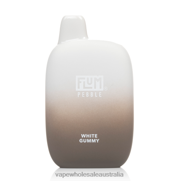 Vaping Supplies Australia - FLUM PEBBLES 6000 PUFFS White Gummy R2H8V54