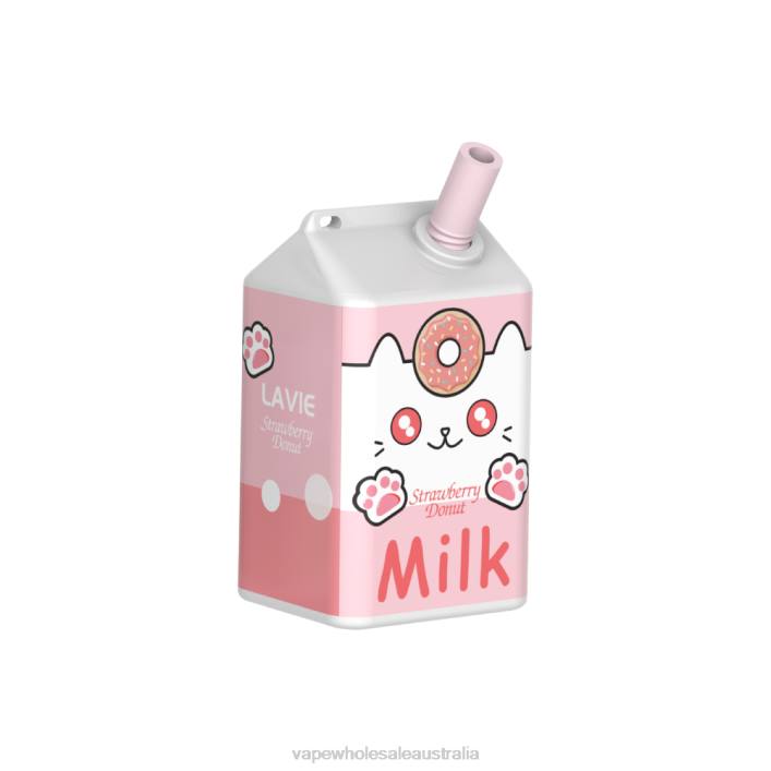 Vape Wholesale Aus - Strawberry Donut LAVIE MILK 7000 Puffs 8L8X177