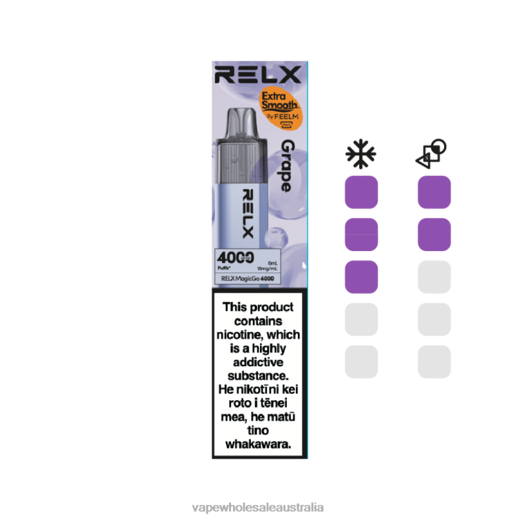 Vape Wholesale Aus - Grape RELX MagicGo 4000 Disposable Vape 0B0B46