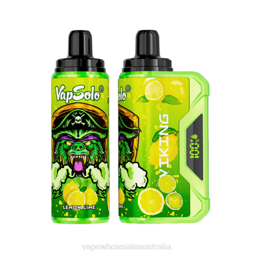 Vape Wholesale Melbourne - Vapsolo VIKING Disposable Vape Lemon Lime BZ4LD4134