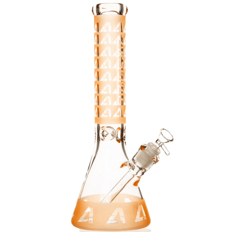 arsenal 7mm tangerine spike beaker bong 14" arsenal 7mm tangerine spike beaker bong 14"