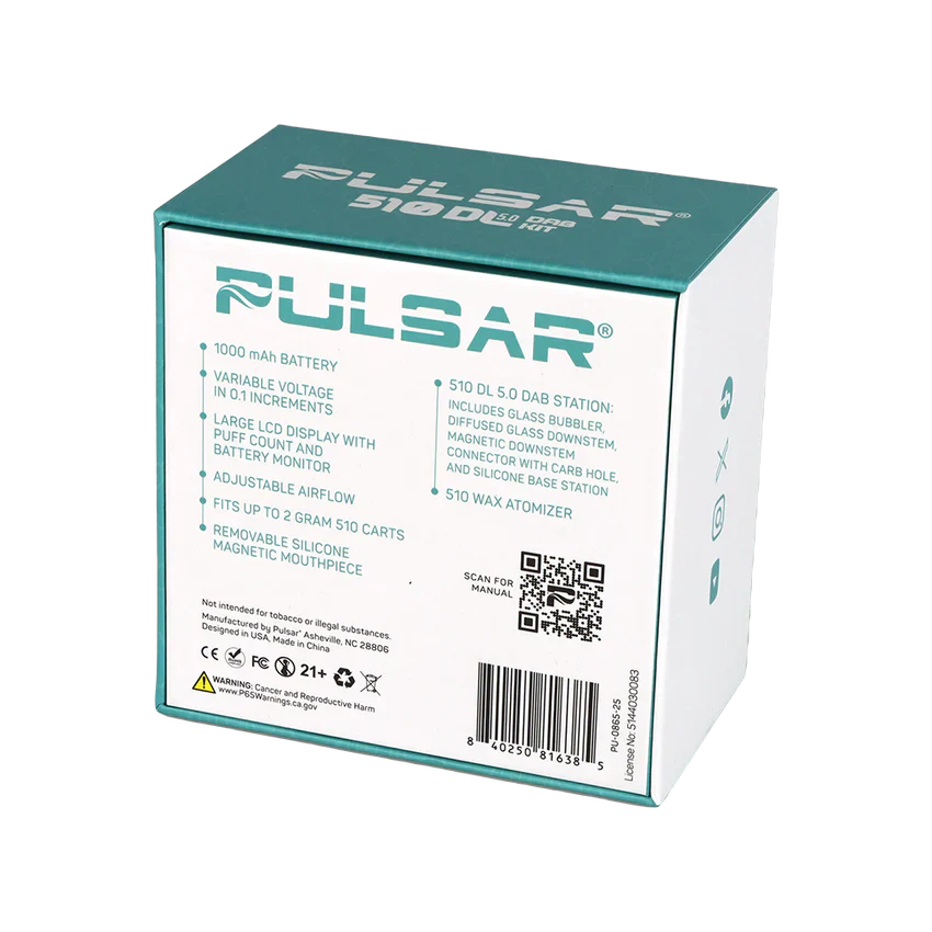 pulsar 510 dl 5.0 bubbler dab kit w/ wax atomizer black pulsar 510 dl 5.0 bubbler dab kit w/ wax atomizer black
