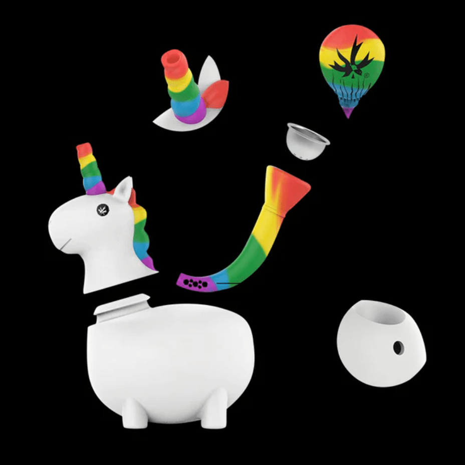 silicone unicorn bubbler pipe 6" silicone unicorn bubbler pipe 6"