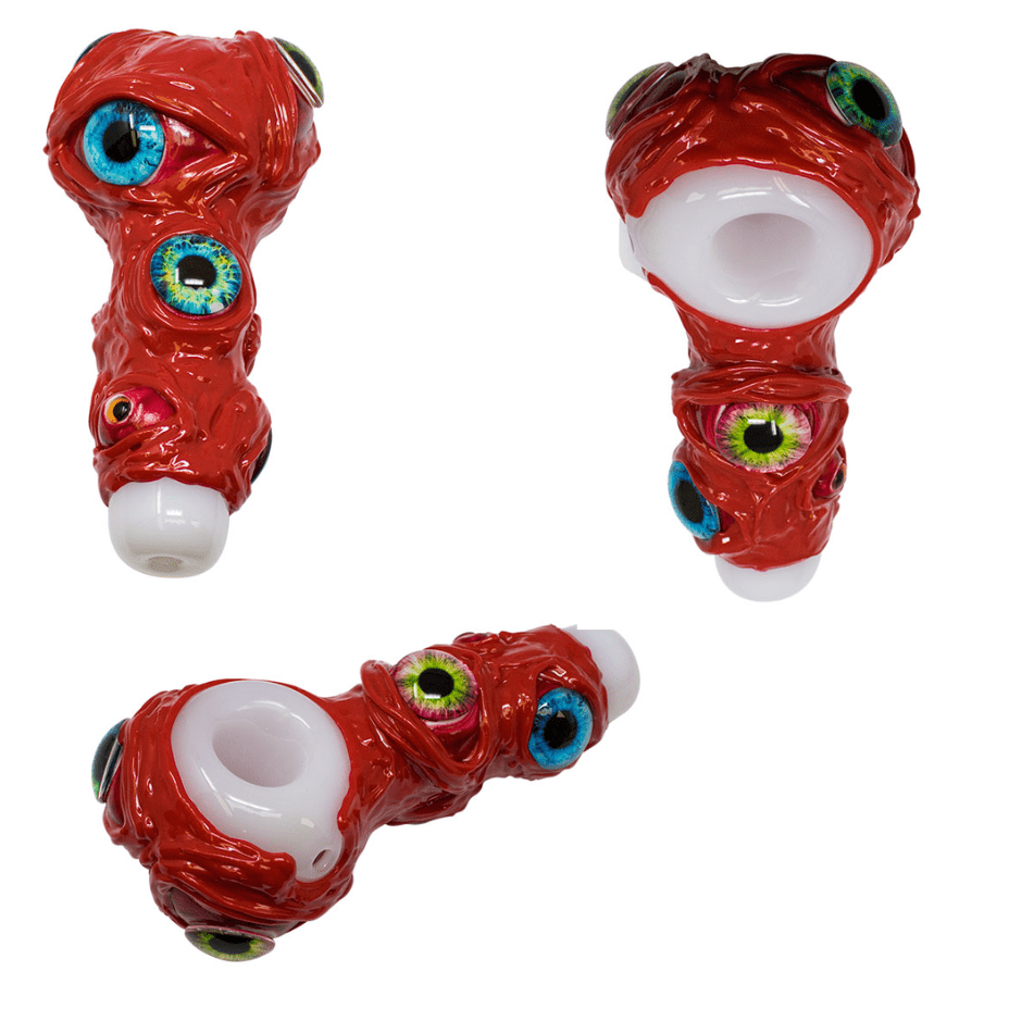 weed hand pipe monster pipes multi eyed monster 5" weed hand pipe monster pipes multi eyed monster 5"